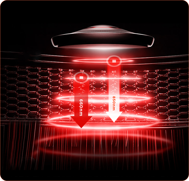 Device Illustration Showing Red And Near-Infrared Light Reaching Different Depths